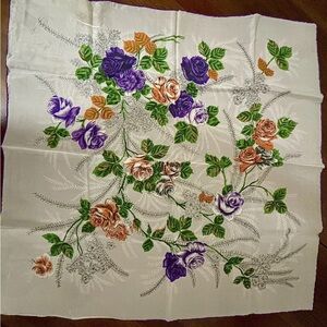 Post War Japan Floral Scarf Silk Blend By Momme